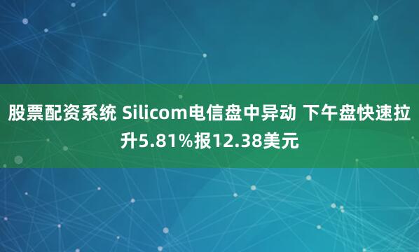 股票配资系统 Silicom电信盘中异动 下午盘快速拉升5.81%报12.38美元